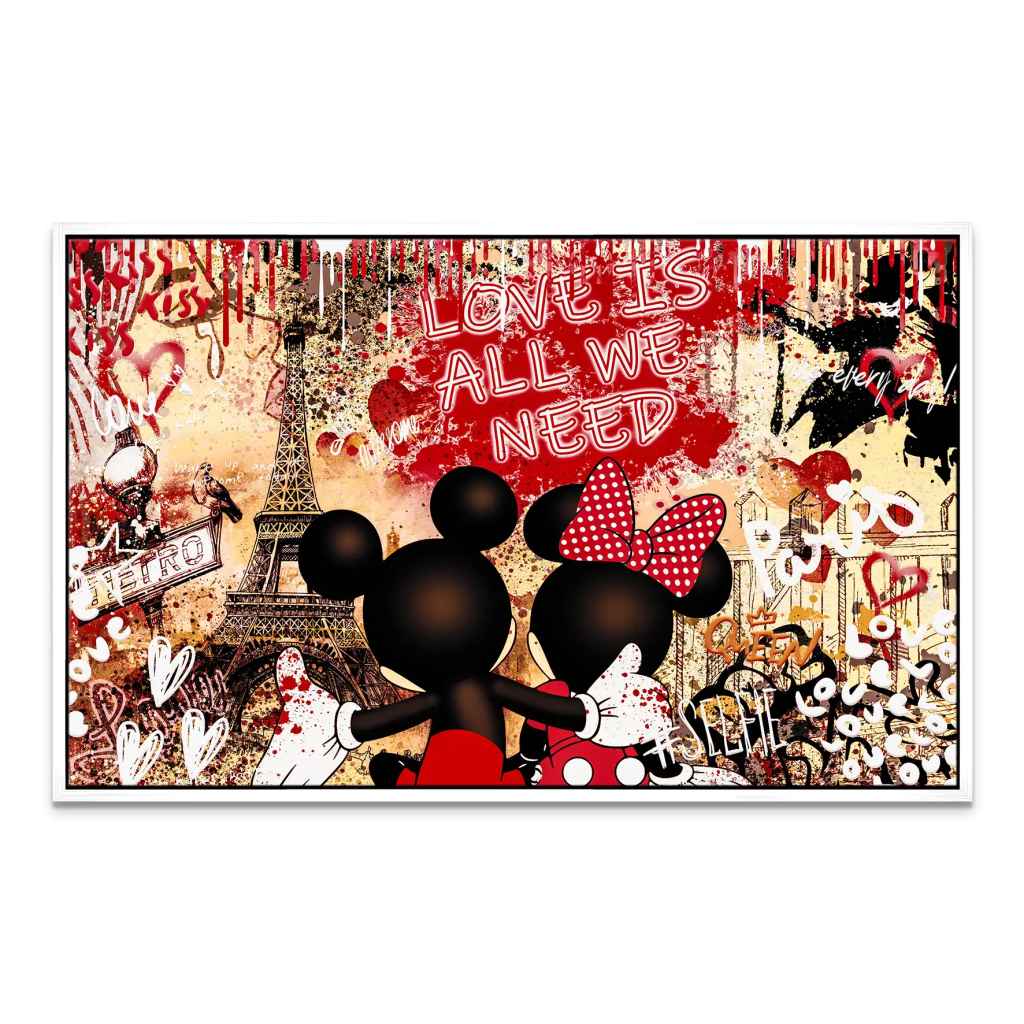 Micky & Minnie Love Retro Leinwand Bild INGALERIE