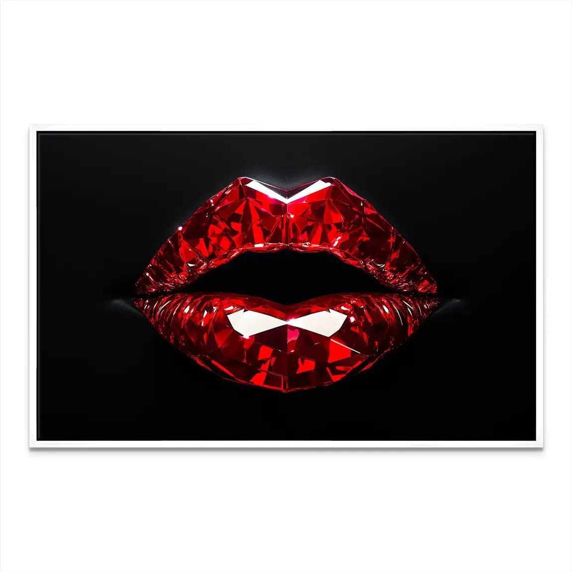 Red Glas Lips Leinwand Bild INGALERIE