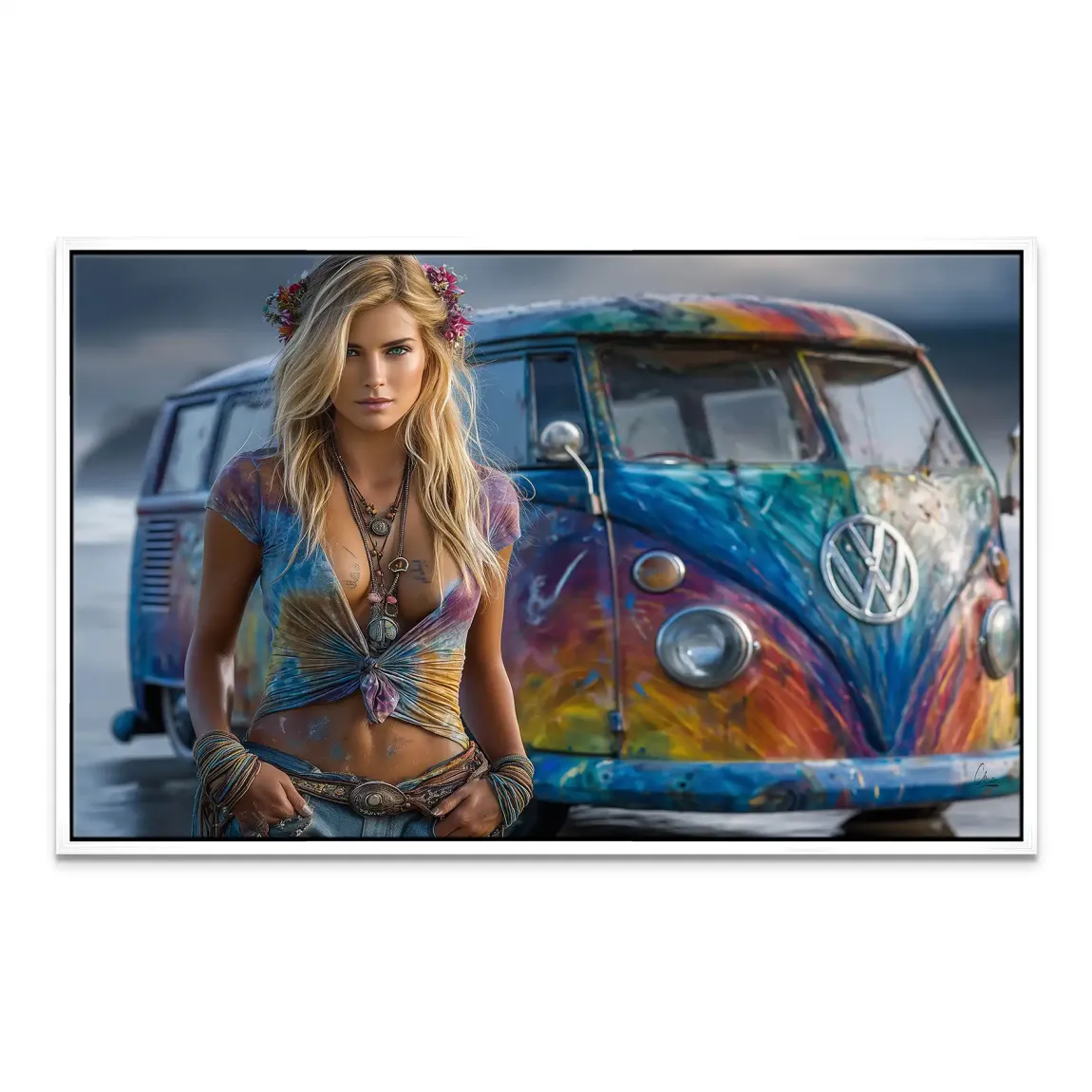 VW Bulli Beauty Leinwand Bild