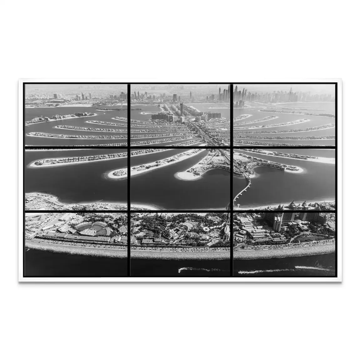 Palm View Dubai Noir Leinwand Bild