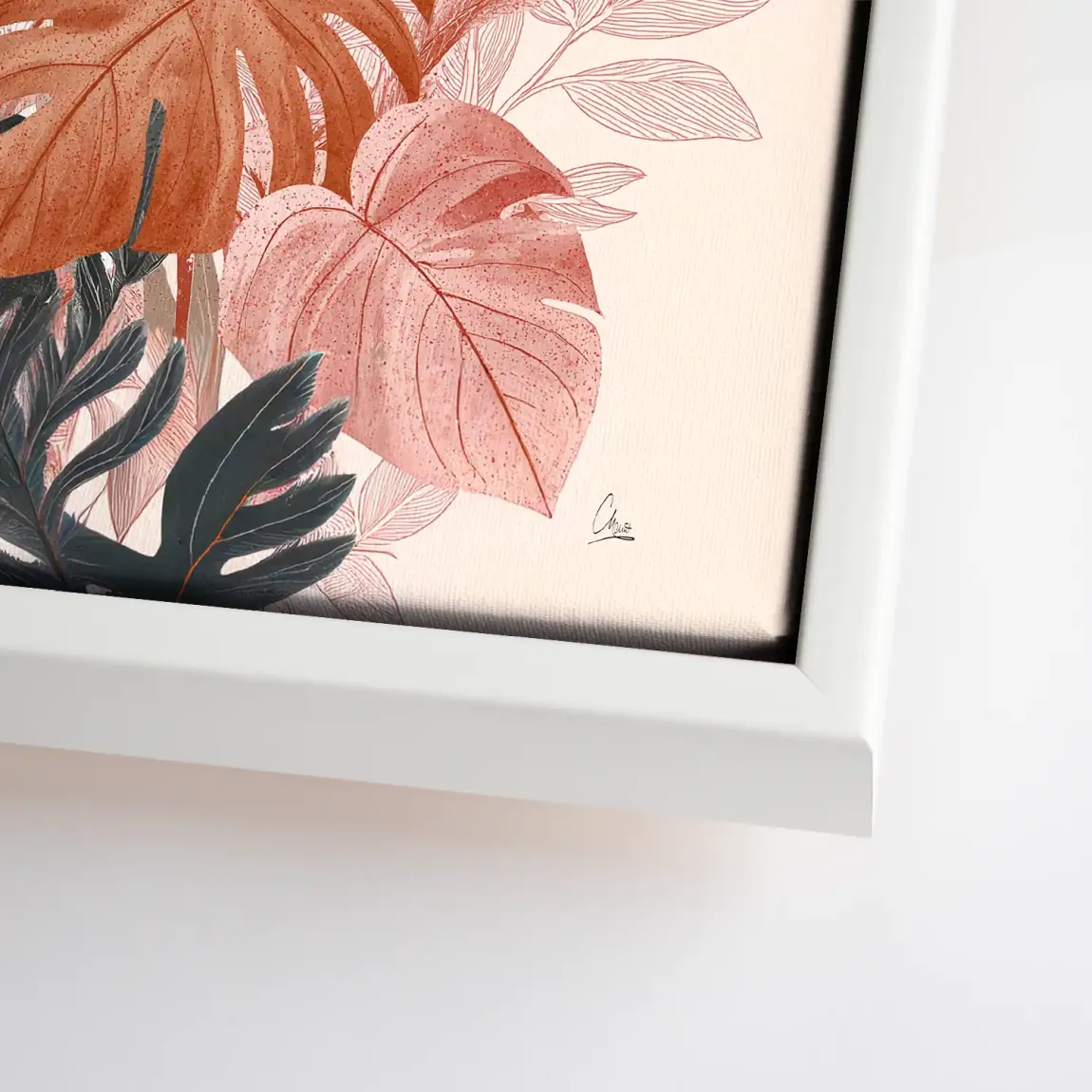 Terracotta Leaves Harmony Leinwand Bild