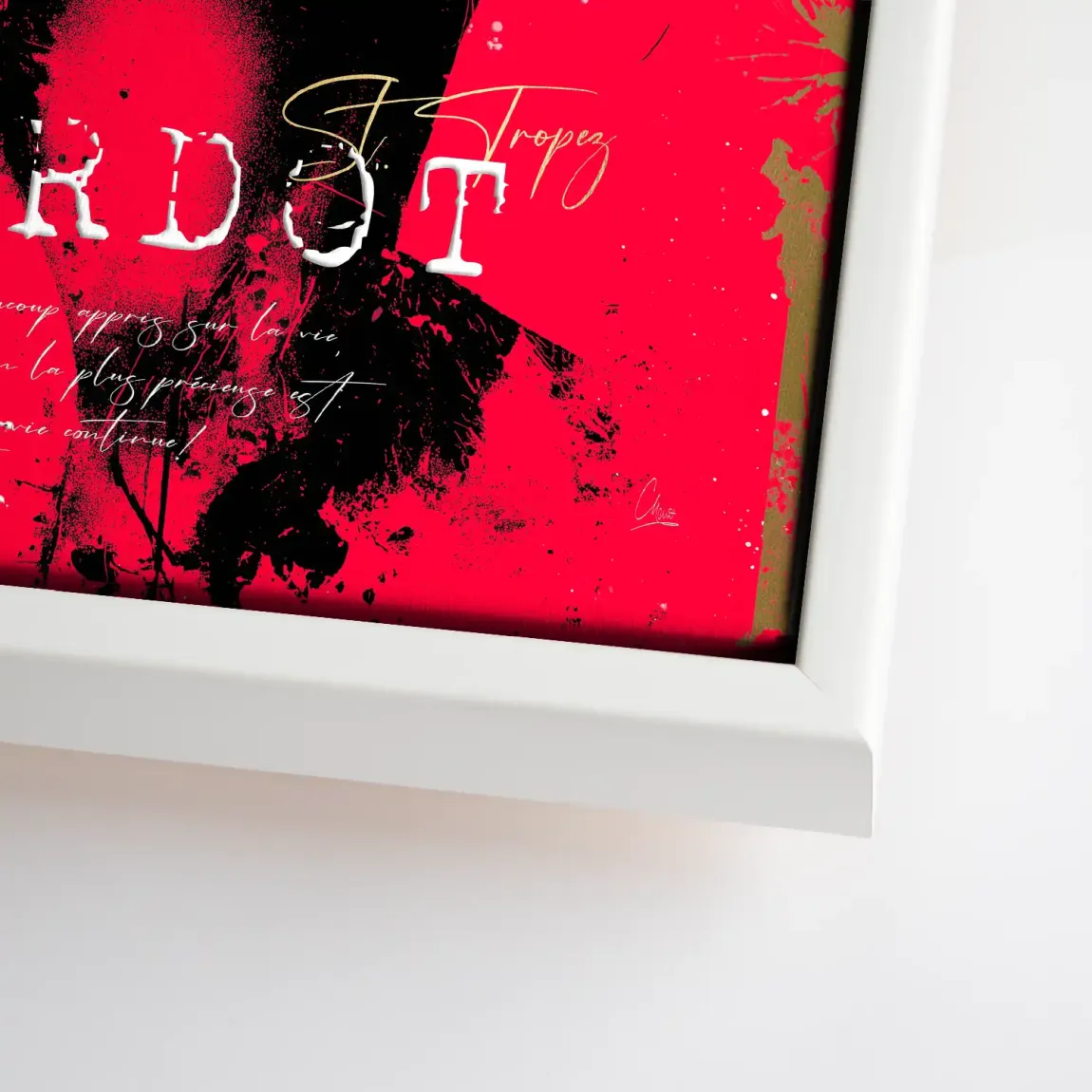 Brigitte Bardot Red Art Leinwand Bild