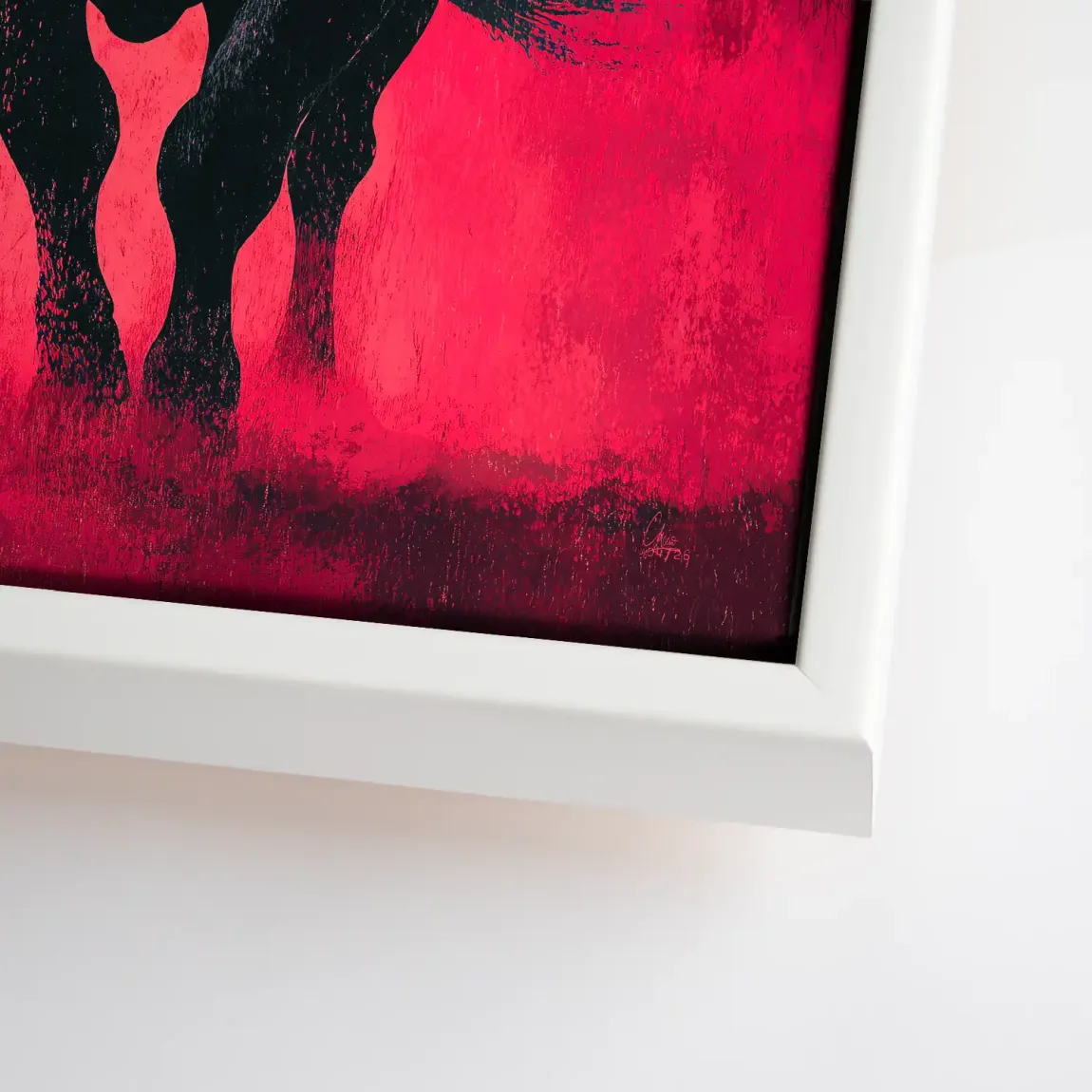 Stier in Rot Leinwand Bild