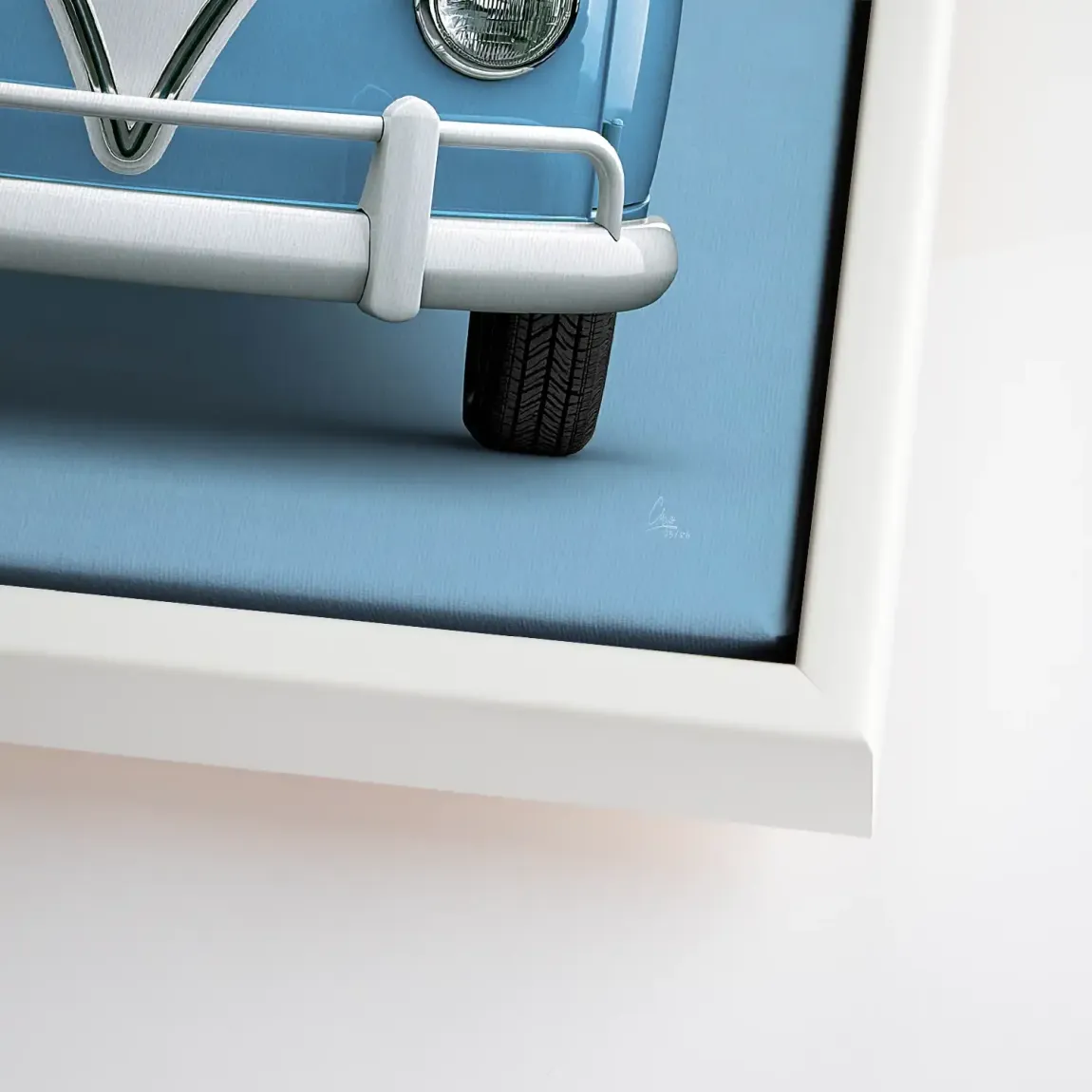 Blue VW Bulli Leinwand Bild
