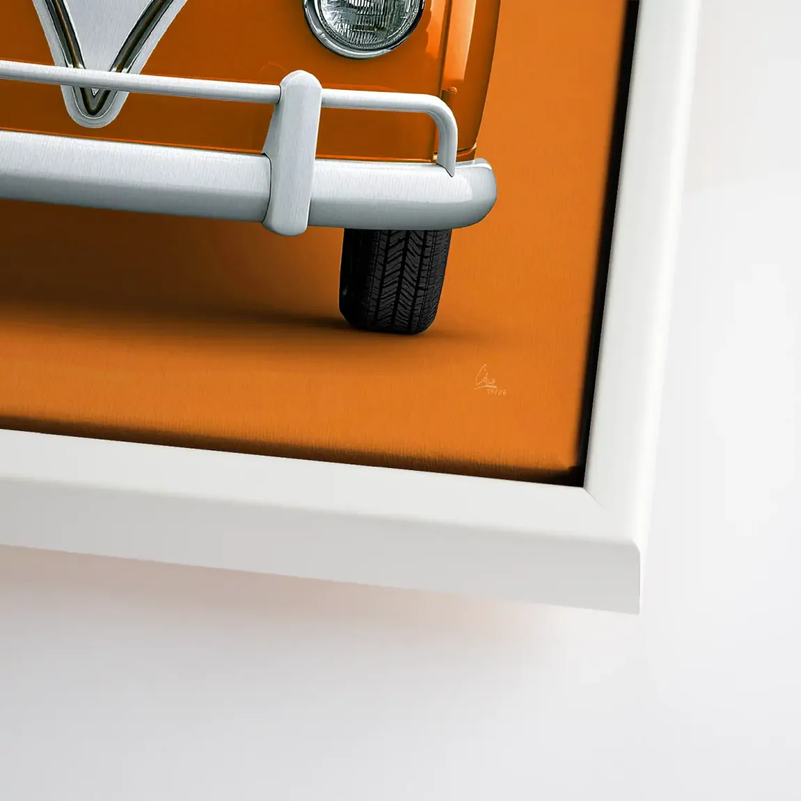 Orange VW Bulli Leinwand Bild