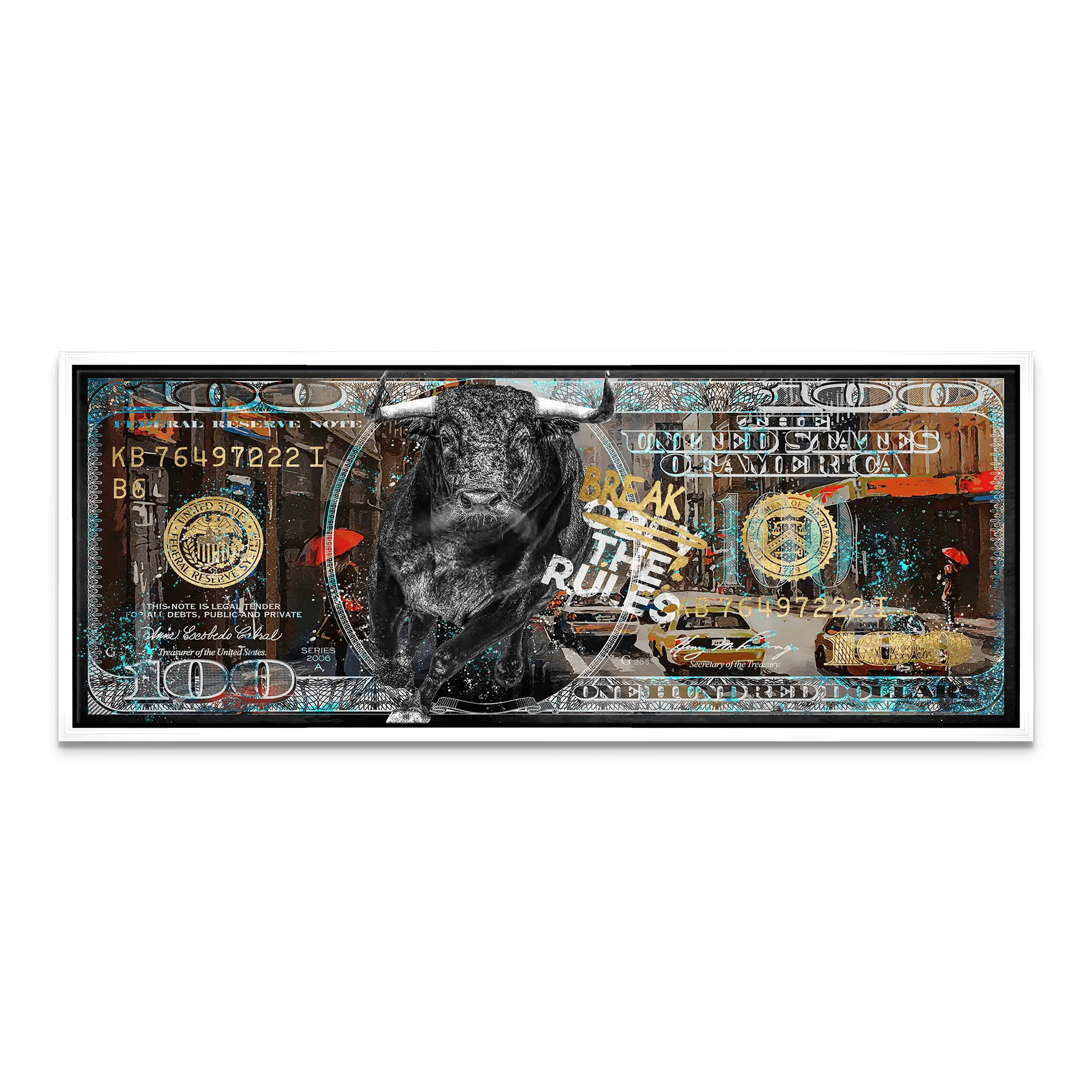 Dollar Stier NY Rules Leinwand Bild INGALERIE