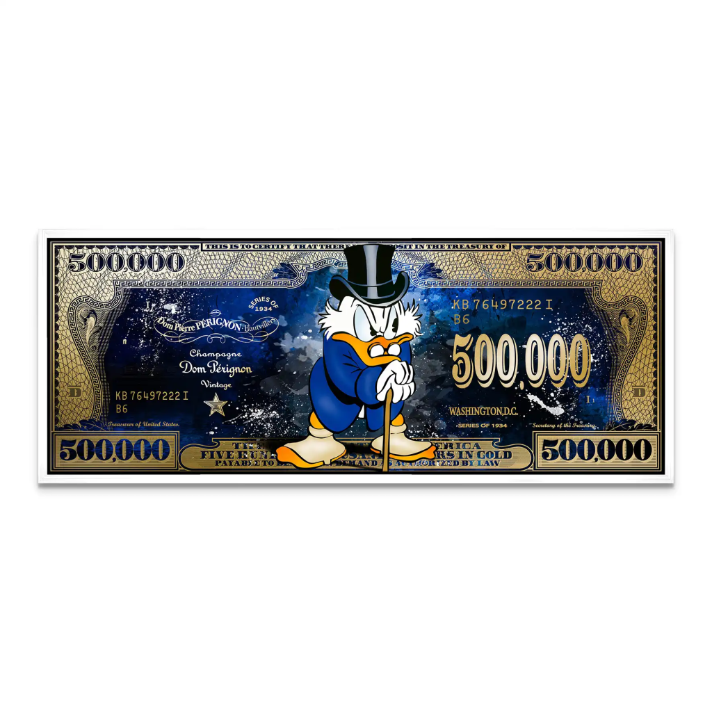 Dagobert Blue Scrooge Dollar Leinwand Bild INGALERIE