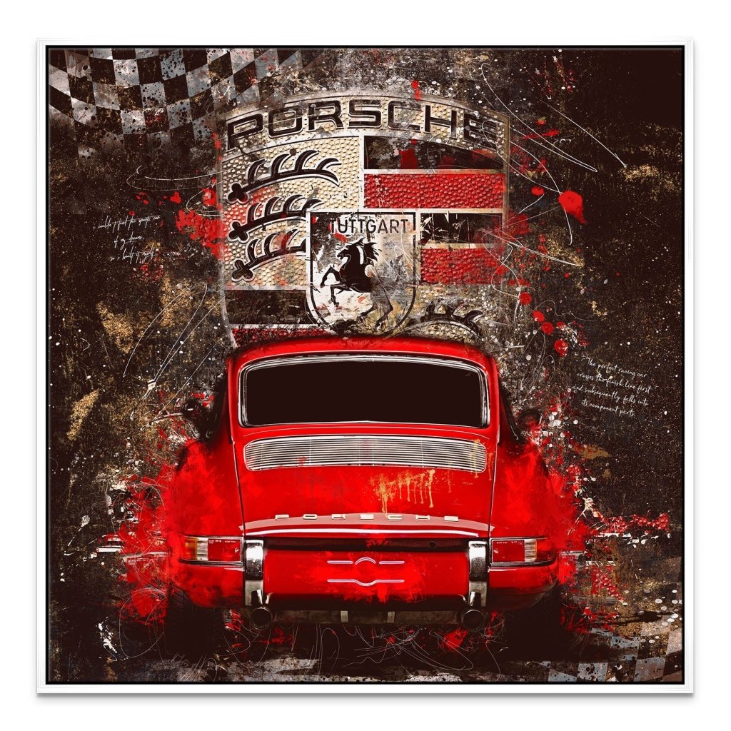 Porsche 911 Retro Abstrakt Leinwand Bild INGALERIE