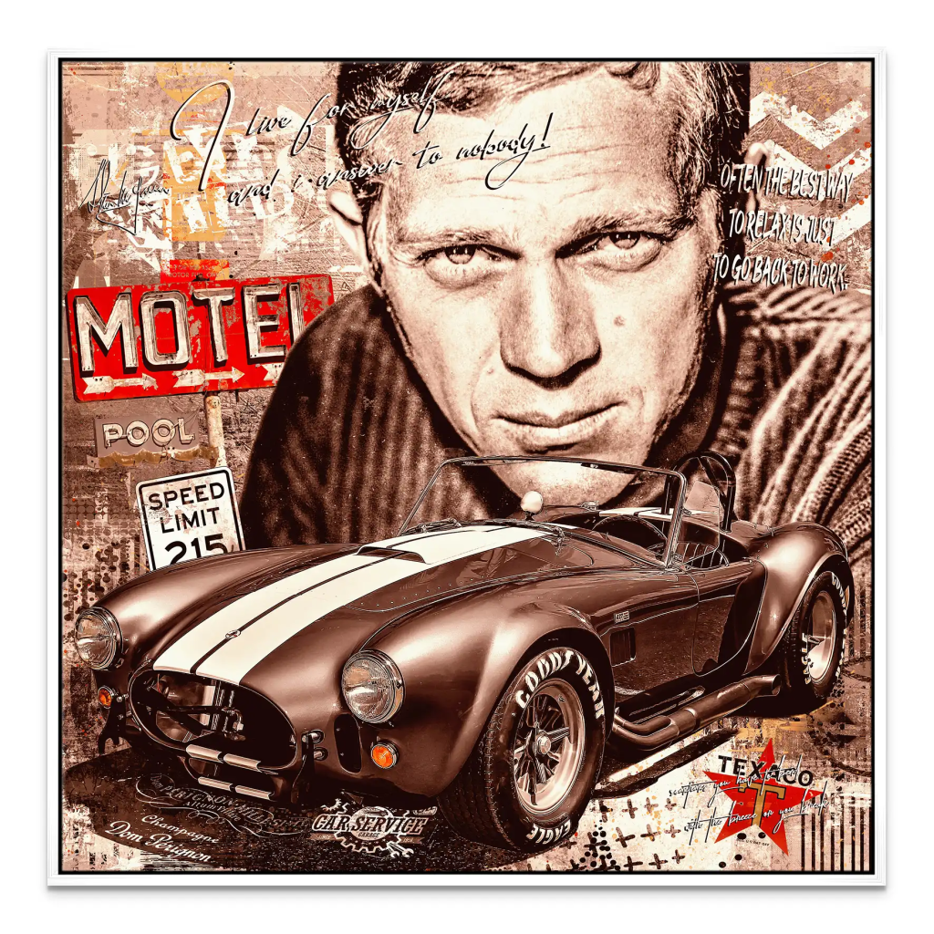 Steve AC Cobra Retro Pop Art Leinwand Bild INGALERIE