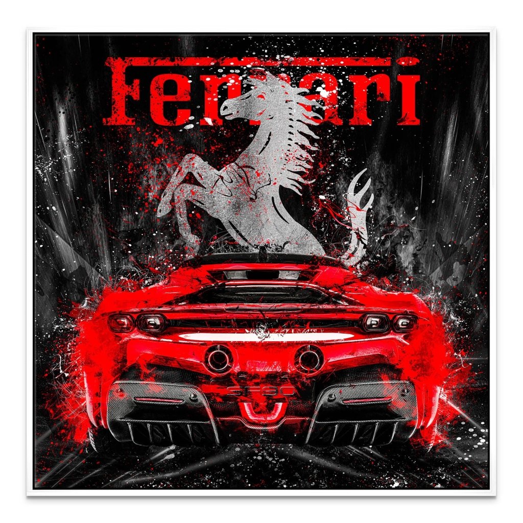 Ferrari SF90 Abstrakt Leinwand Bild INGALERIE