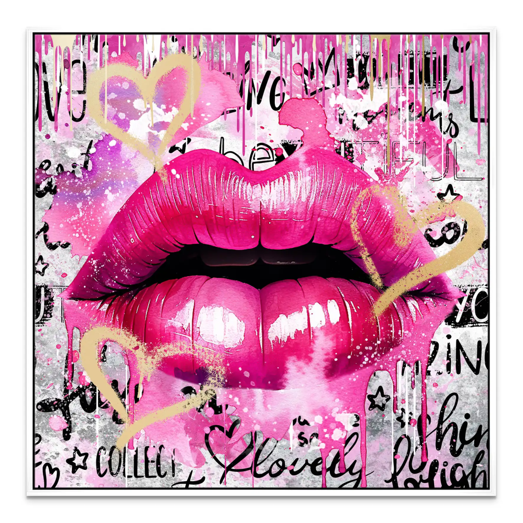 Sweet Lips Pink Style Leinwand Bild INGALERIE