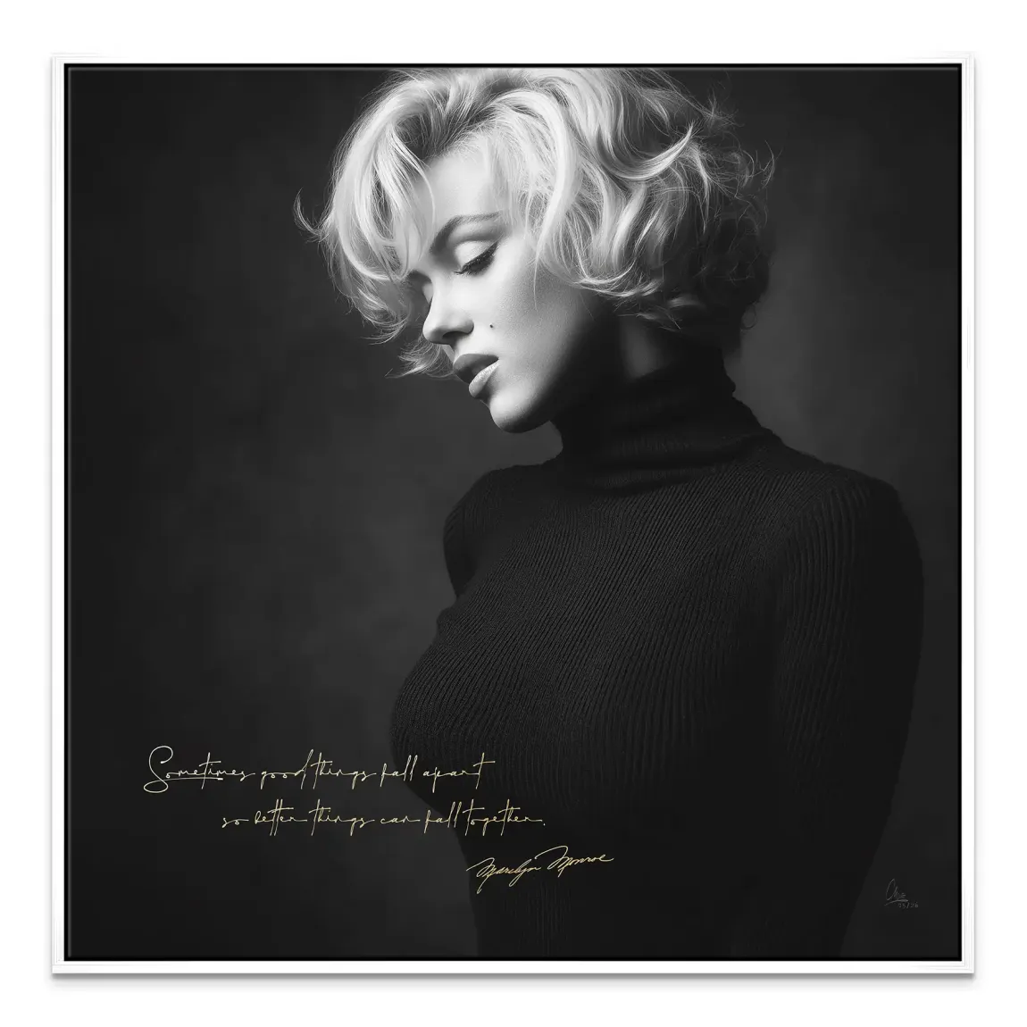 Marilyn Monroe Zitat Leinwand Bild