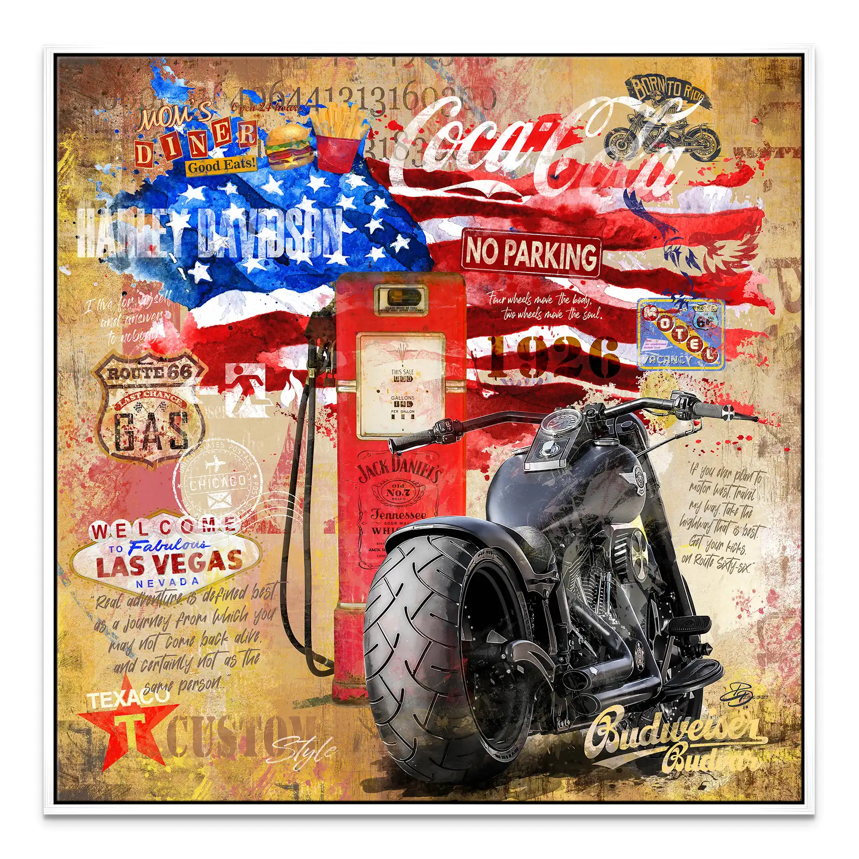 Harley USA Pop Art Leinwand Bild INGALERIE