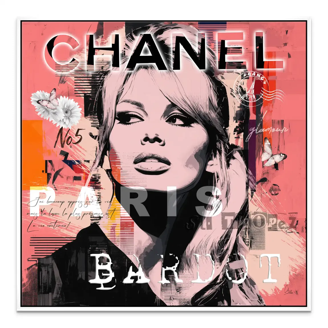 Bardot Chanel Art Leinwand Bild