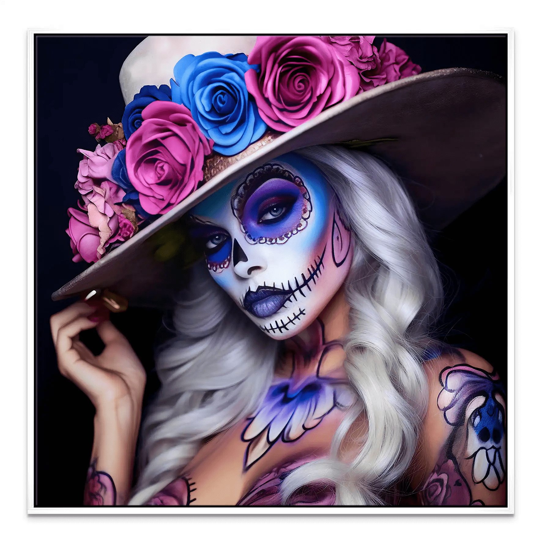 La Catrina Color Style Leinwand Bild INGALERIE