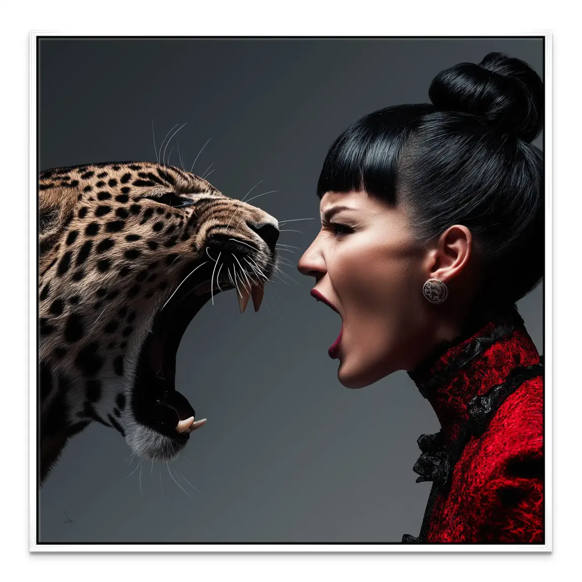 Leopardin Diva Leinwand Bild