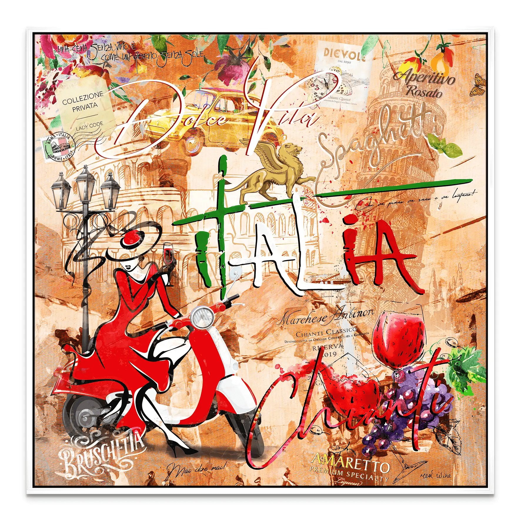 Italien Dolce Vita Nr.2 Pop Art Leinwand Bild INGALERIE