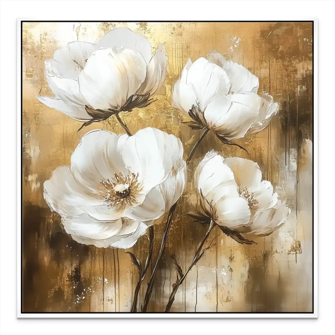 Flower Gold Style Leinwand Bild INGALERIE