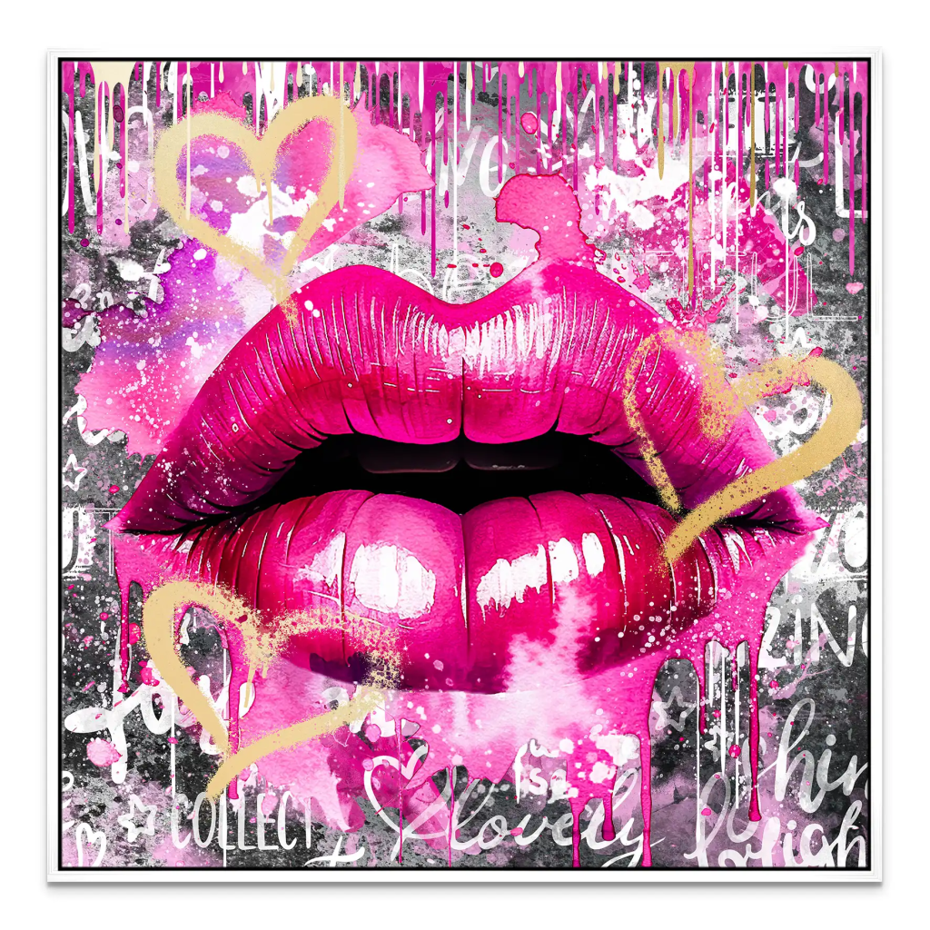 Sweet Lips Dark Style Leinwand Bild INGALERIE