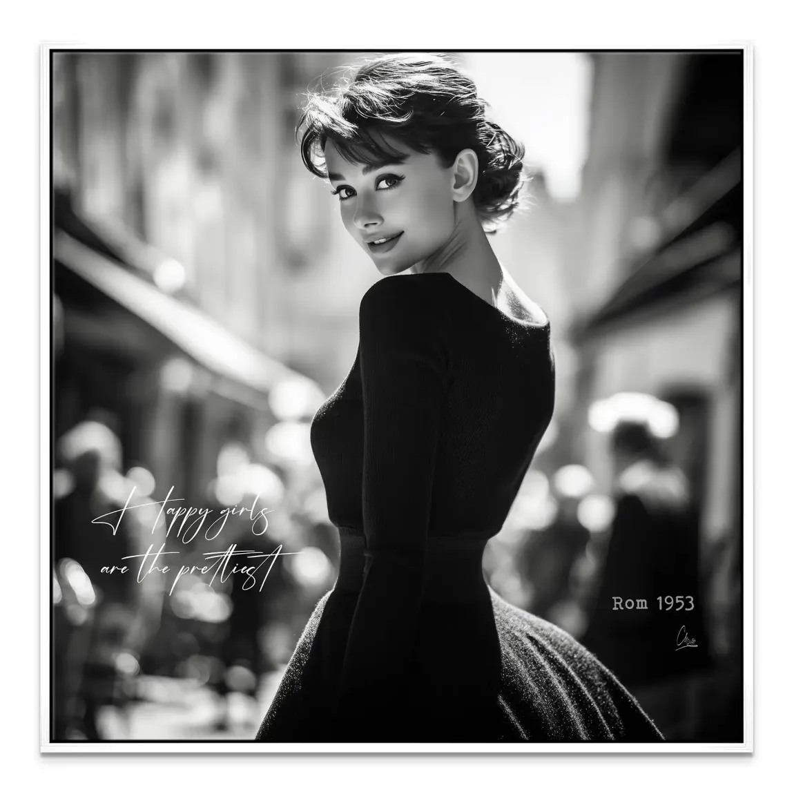 Audrey Hepburn Roma Leinwand Bild