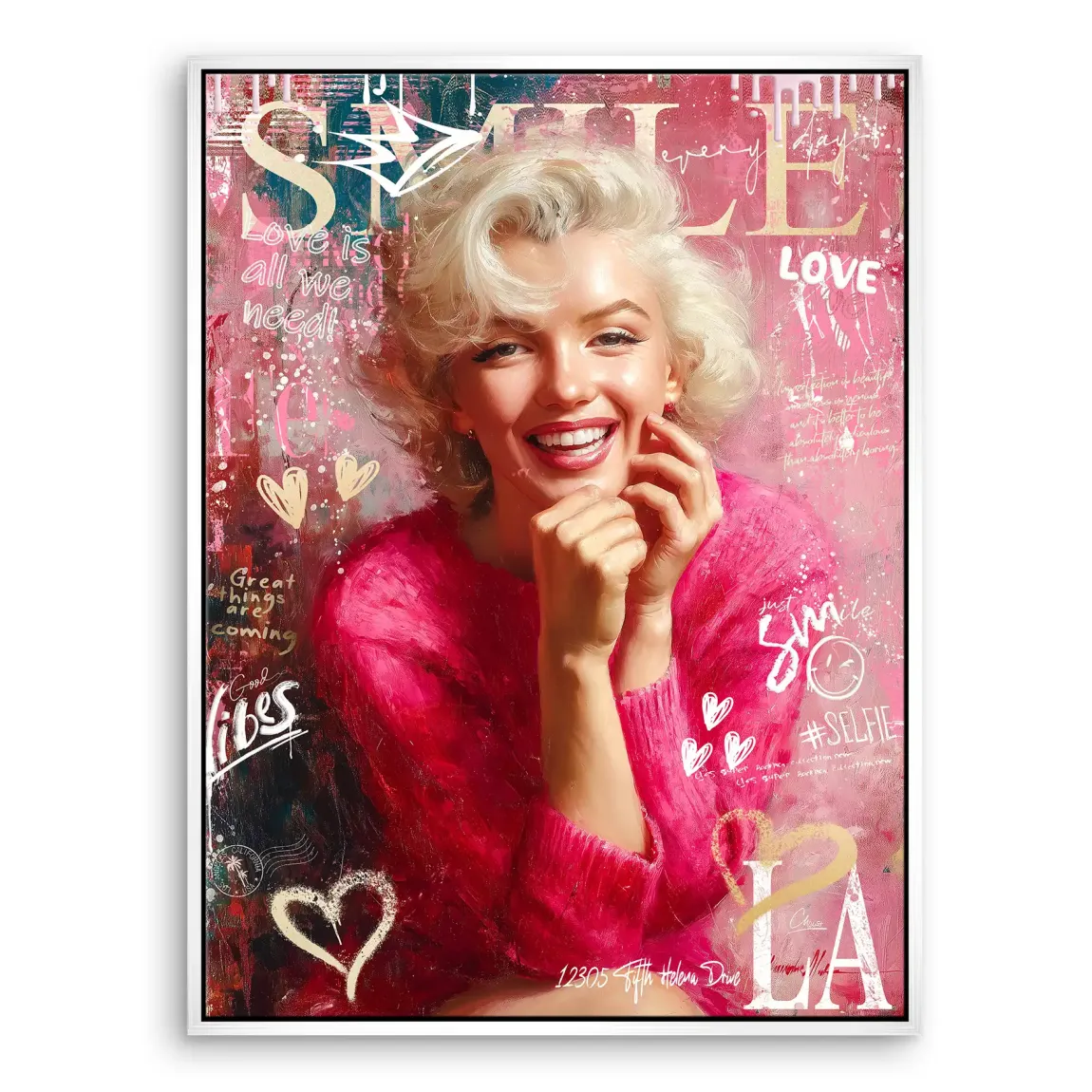 Smile in Pink Leinwand Bild INGALERIE
