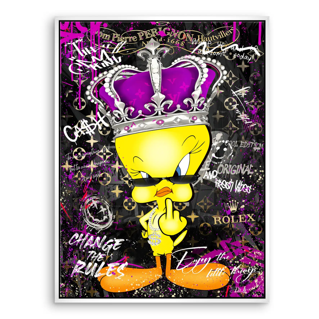 Pop Art Tweety Change the Rules Leinwand Bild INGALERIE