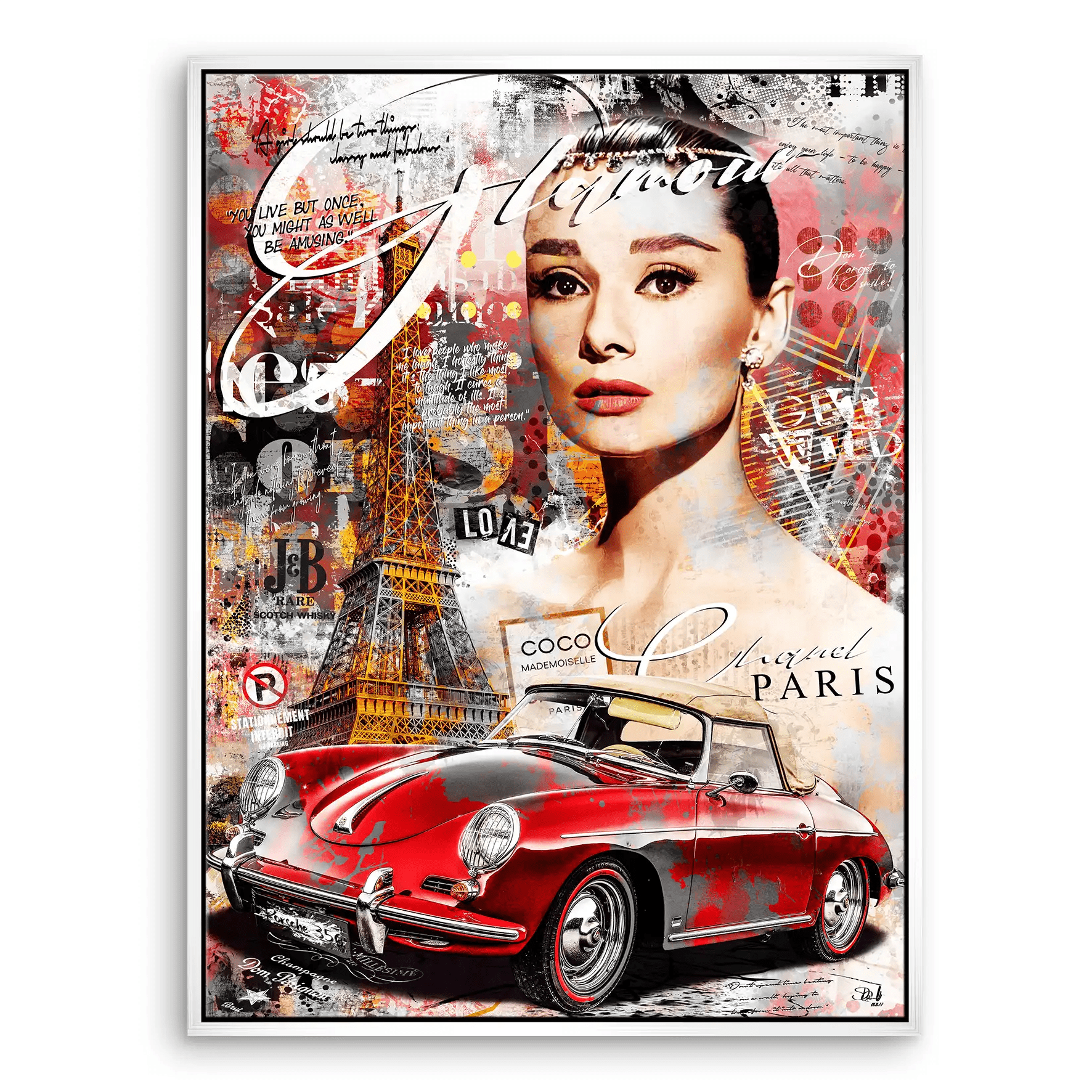 Audrey Porsche Pop Art Leinwand Bild INGALERIE