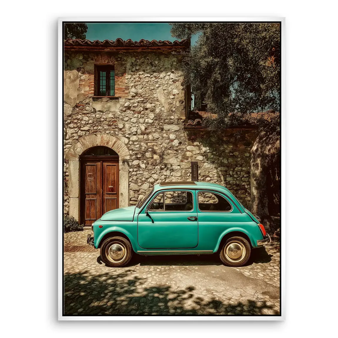 Toskana Fiat Charm Leinwand Bild