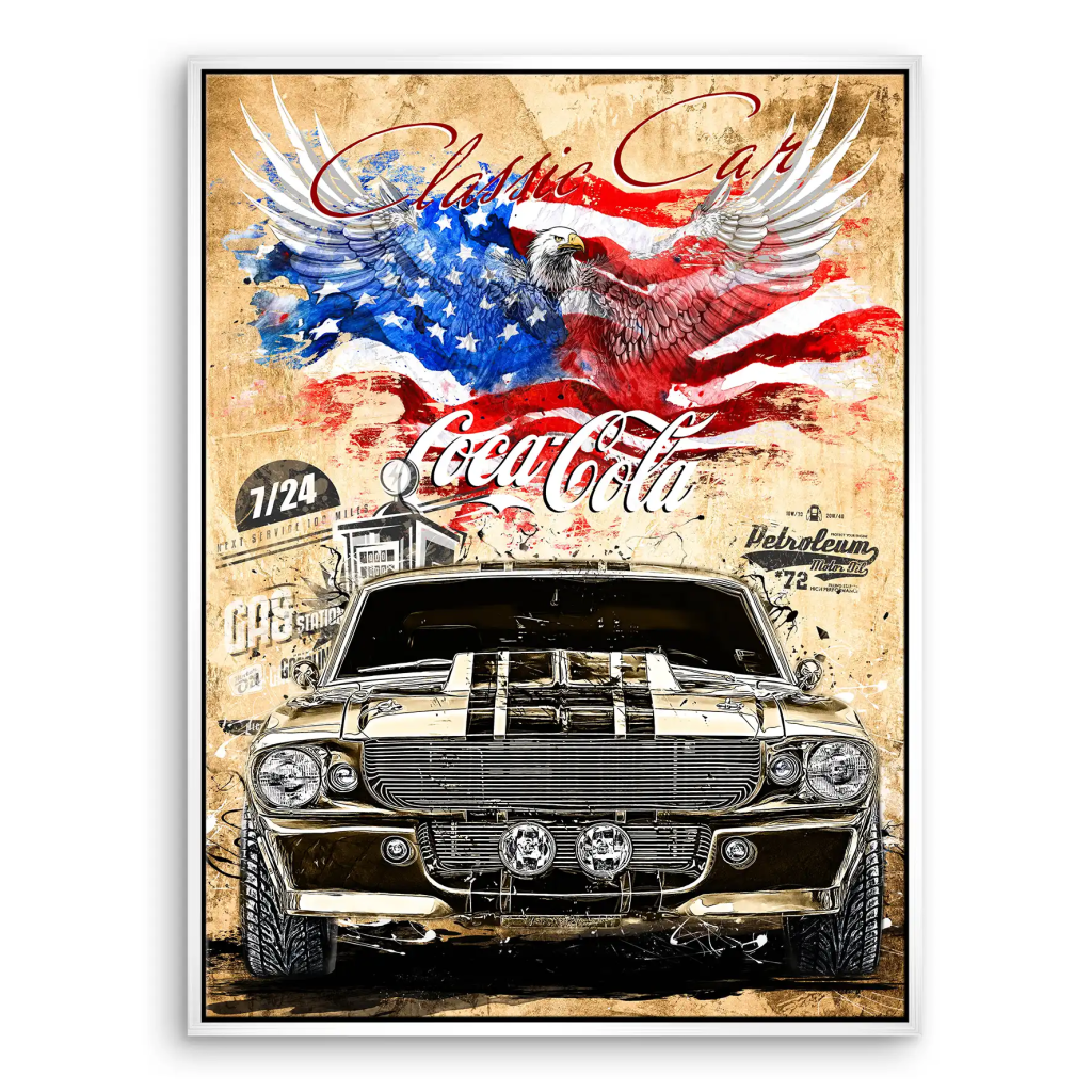 Ford Mustang Pop Art Retro Style Leinwand Bild INGALERIE