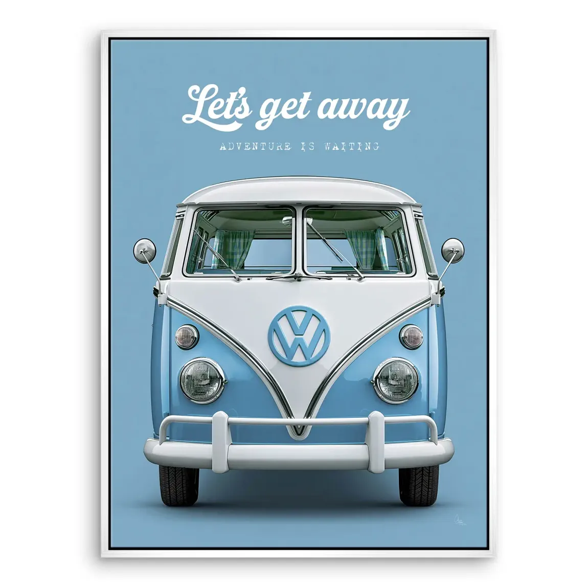 Blue VW Bulli Leinwand Bild