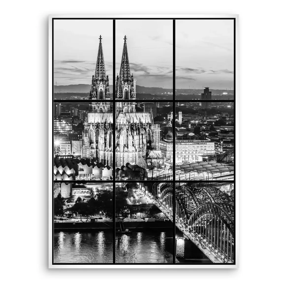 Köln Night Vision Leinwand Bild