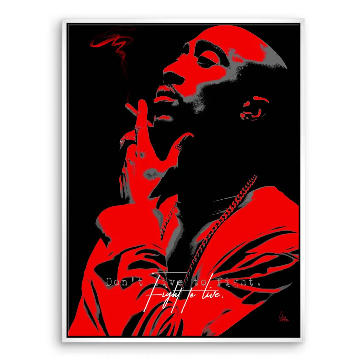 Tupac Fight Leinwand Bild