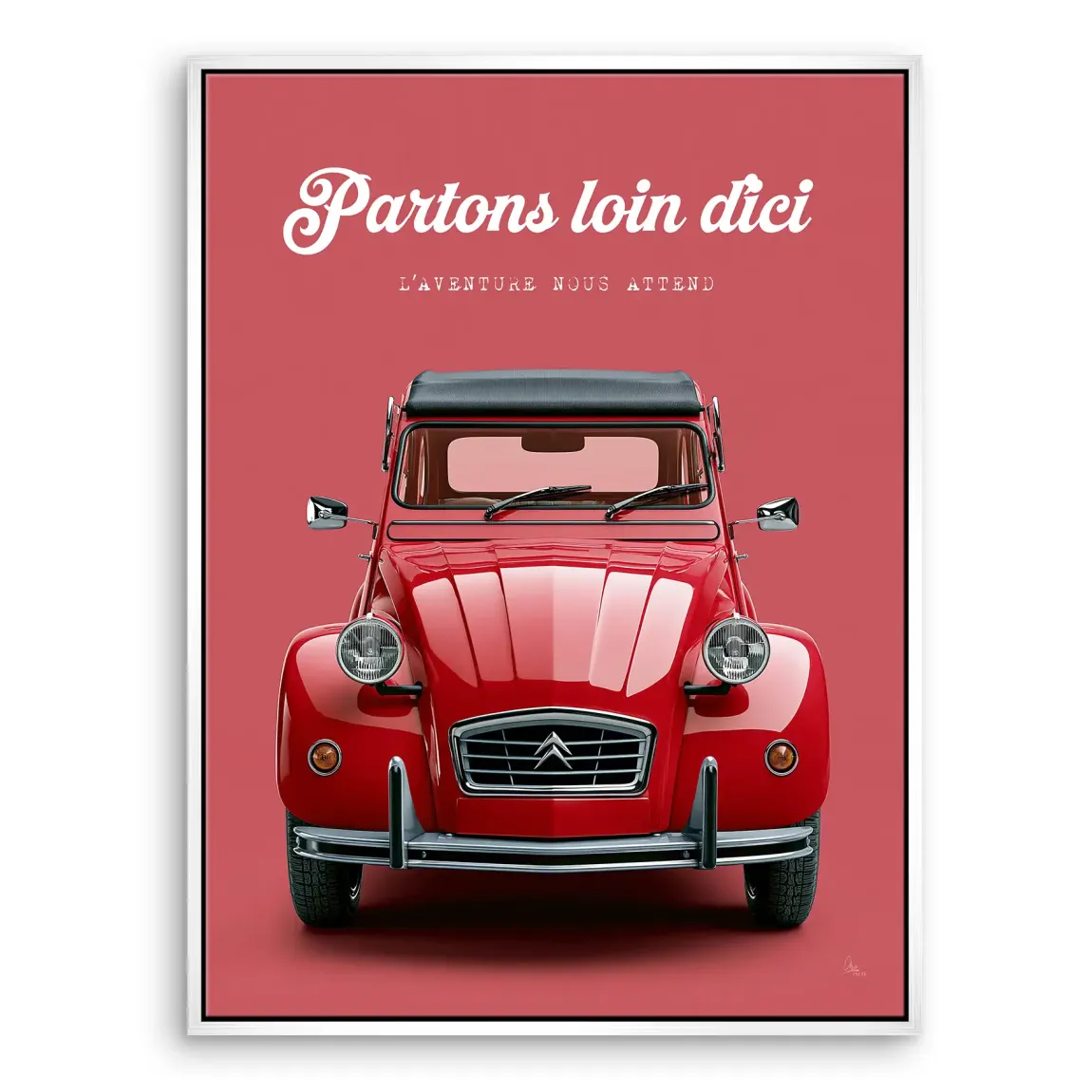 Citroen 2CV Rouge Leinwand Bild