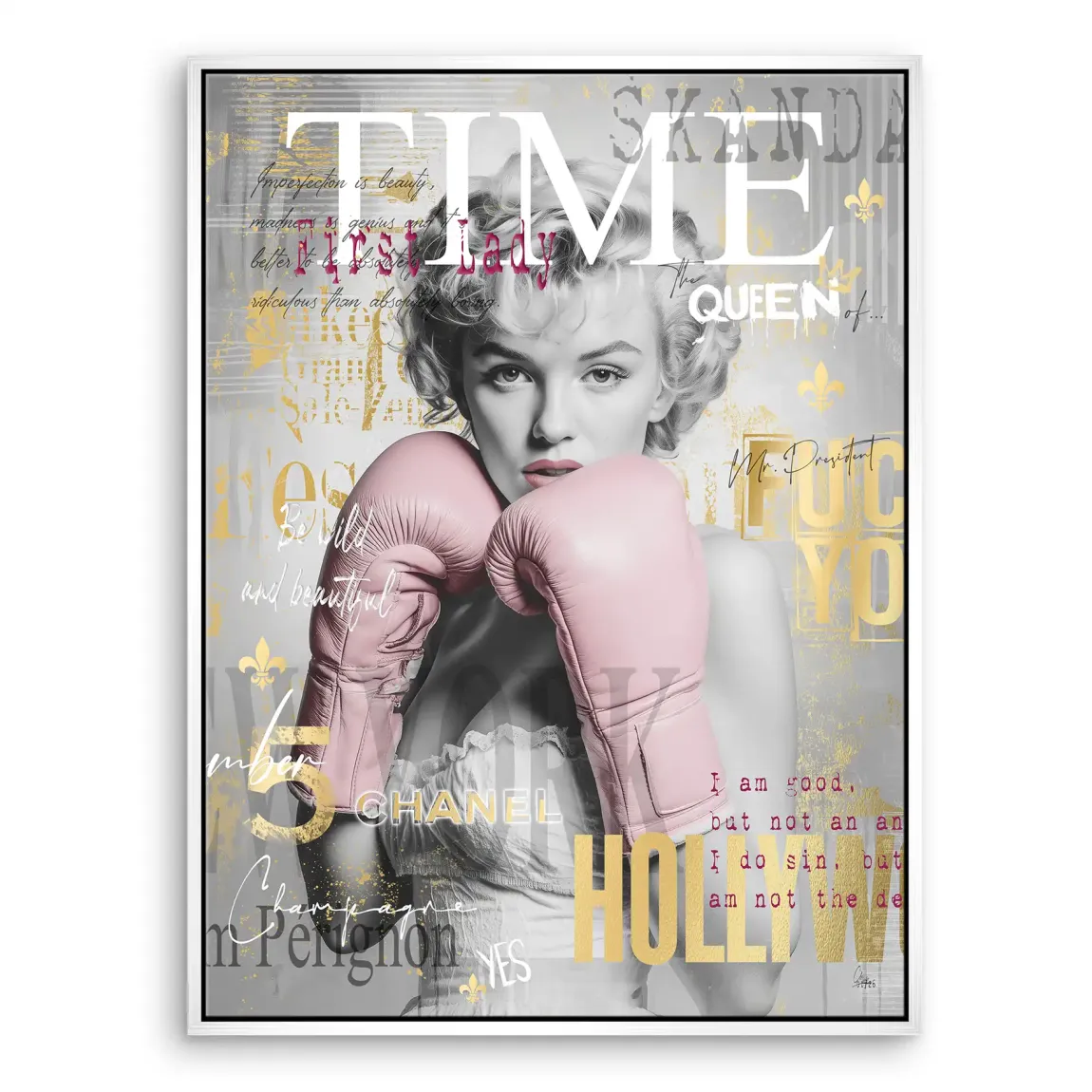Marilyn Monroe Champ Pop Art Leinwand Bild