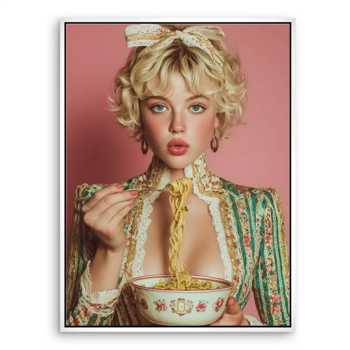 La Dolce Noodle Lady Leinwand Bild