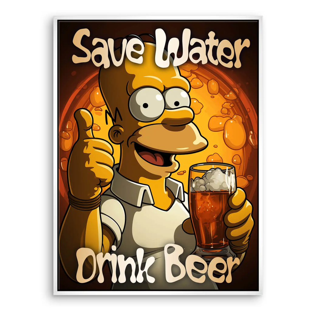 Homer Drink Beer Leinwand Bild INGALERIE