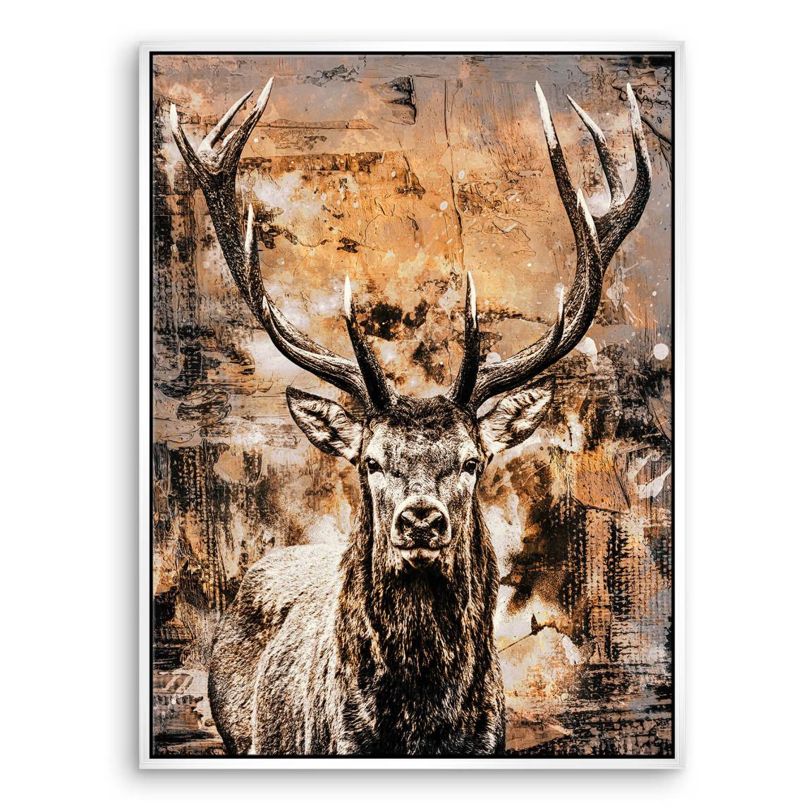 Hirsch Abstrakt Art Leinwand Bild