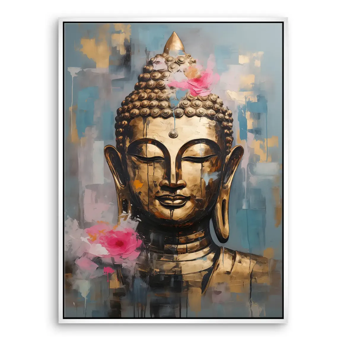 Golden Lotus Buddha Leinwand Bild