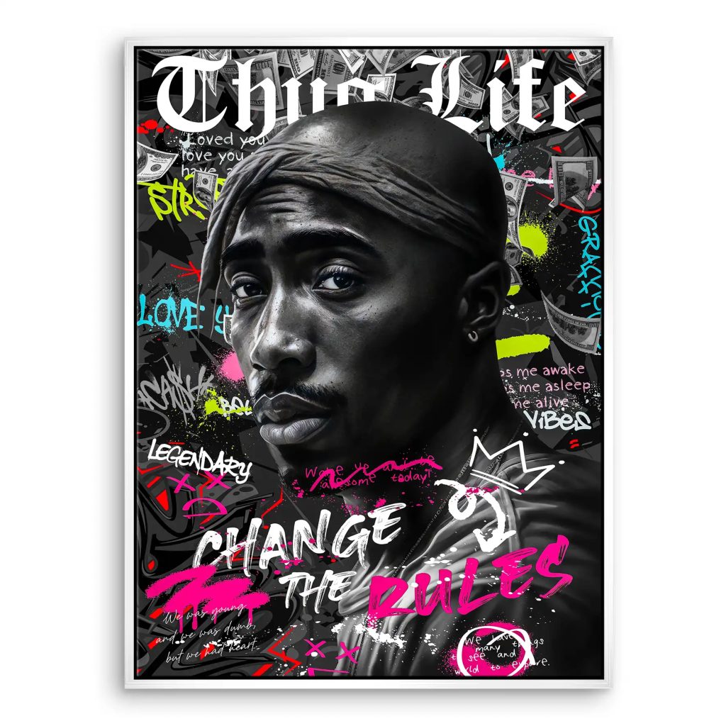 Pop Art Tupac Rules Leinwand Bild INGALERIE