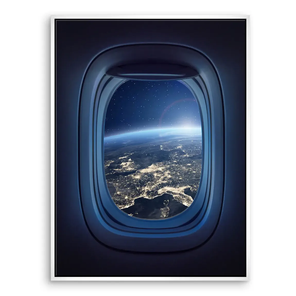 Flugzeugfenster Orbit Leinwand Bild
