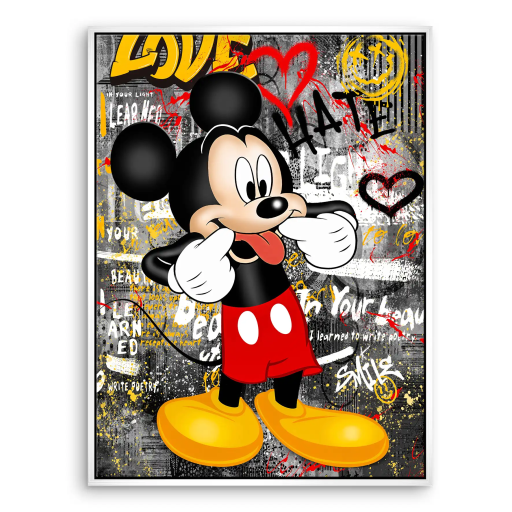 Micky Love and Hate Pop Art Leinwand Bild INGALERIE