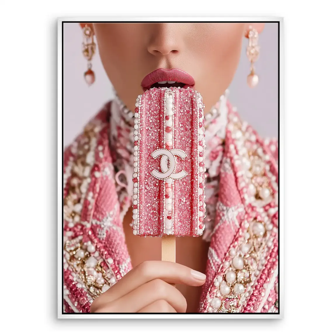 Pink Pearl Ice Couture Chanel Leinwand Bild