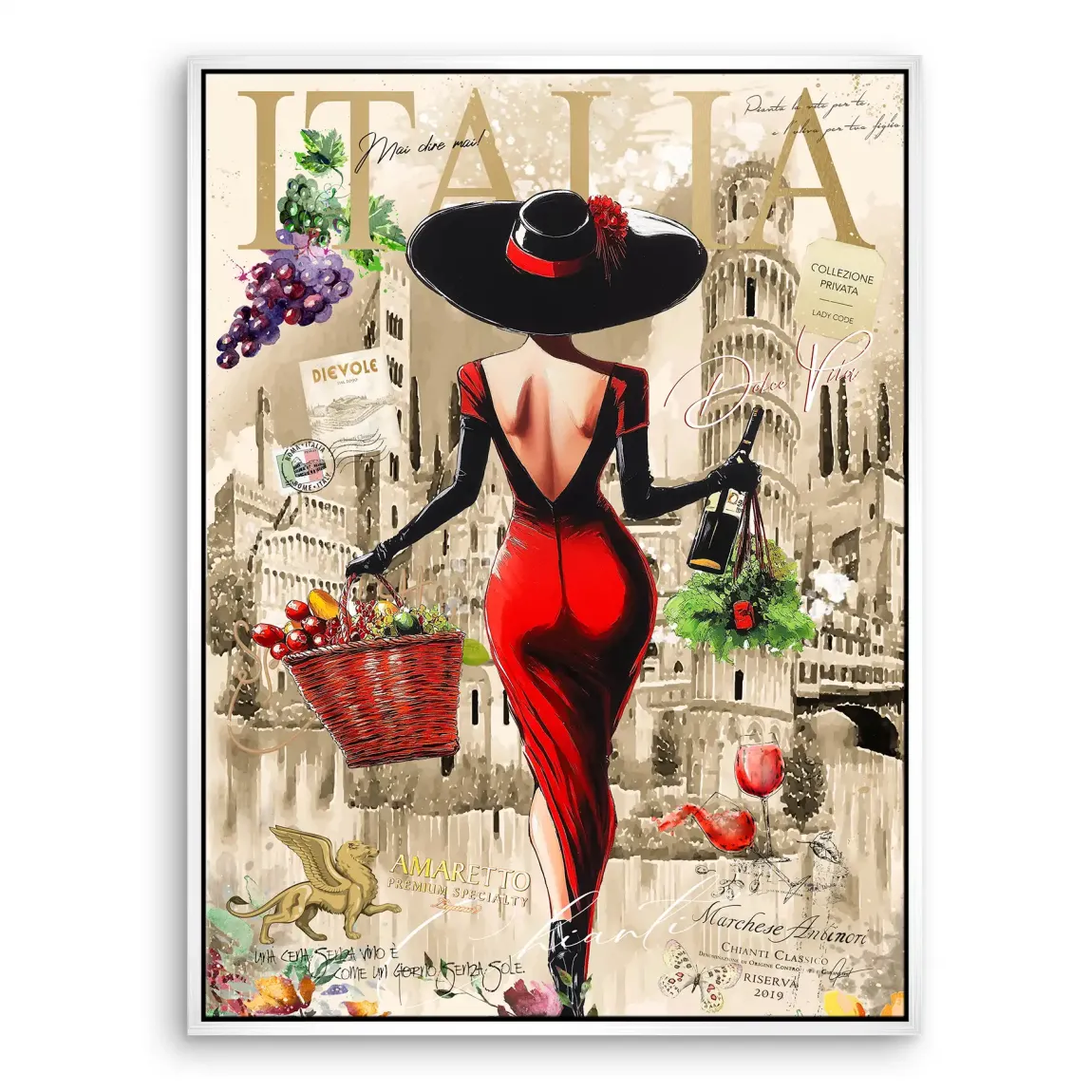 Dolce Vita Rosso Flair Leinwand Bild INGALERIE