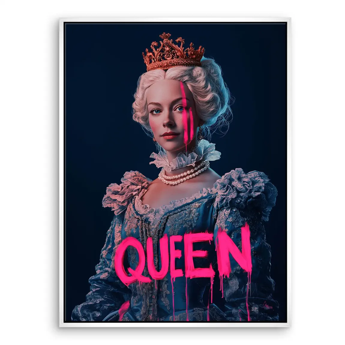 Queen Neon Art Leinwand Bild