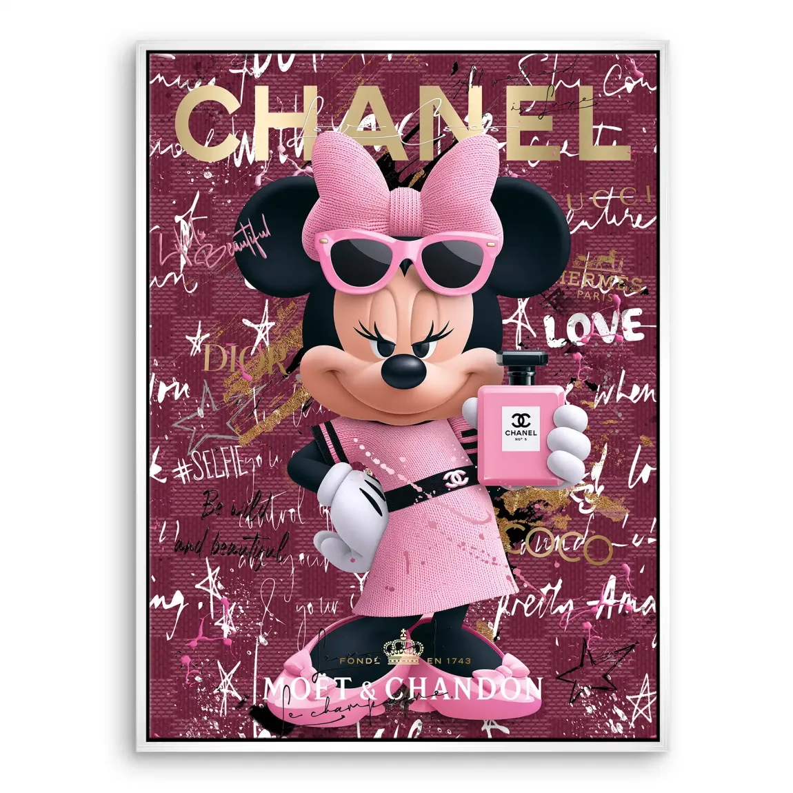 Minnie Maus Glam Chanel Leinwand Bild