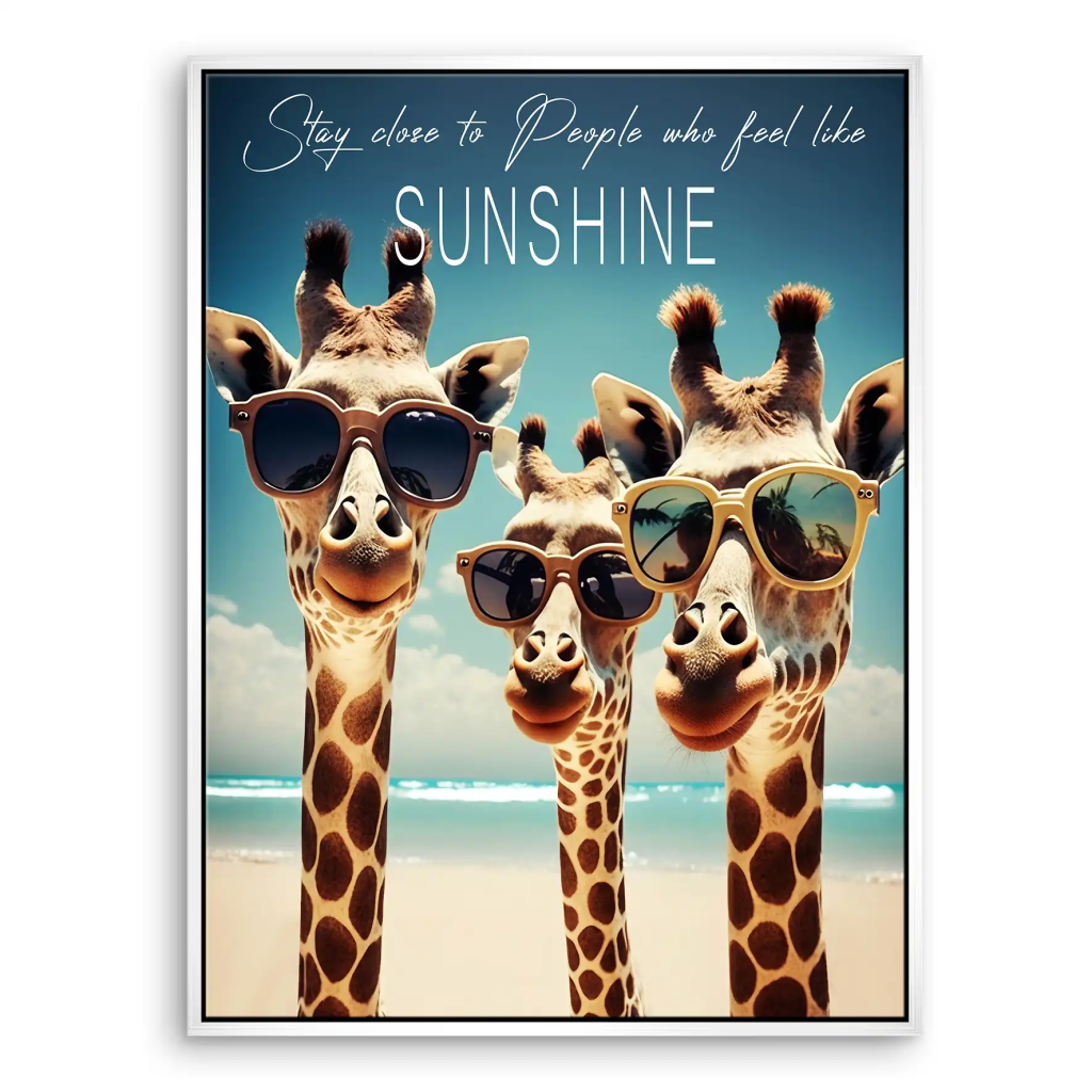 Giraffe Sunshine Leinwand Bild INGALERIE