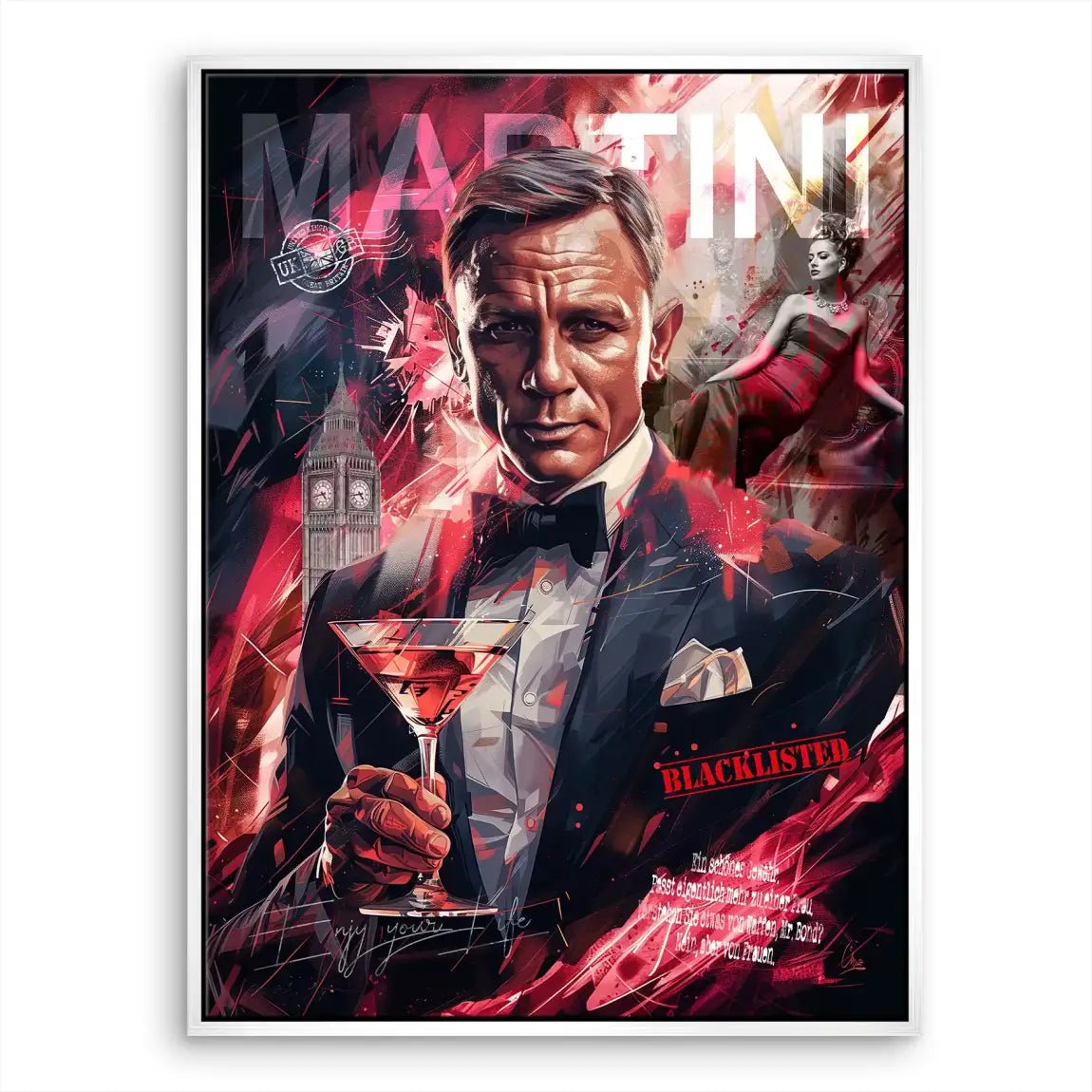 Bond Martini Style Leinwand Bild INGALERIE