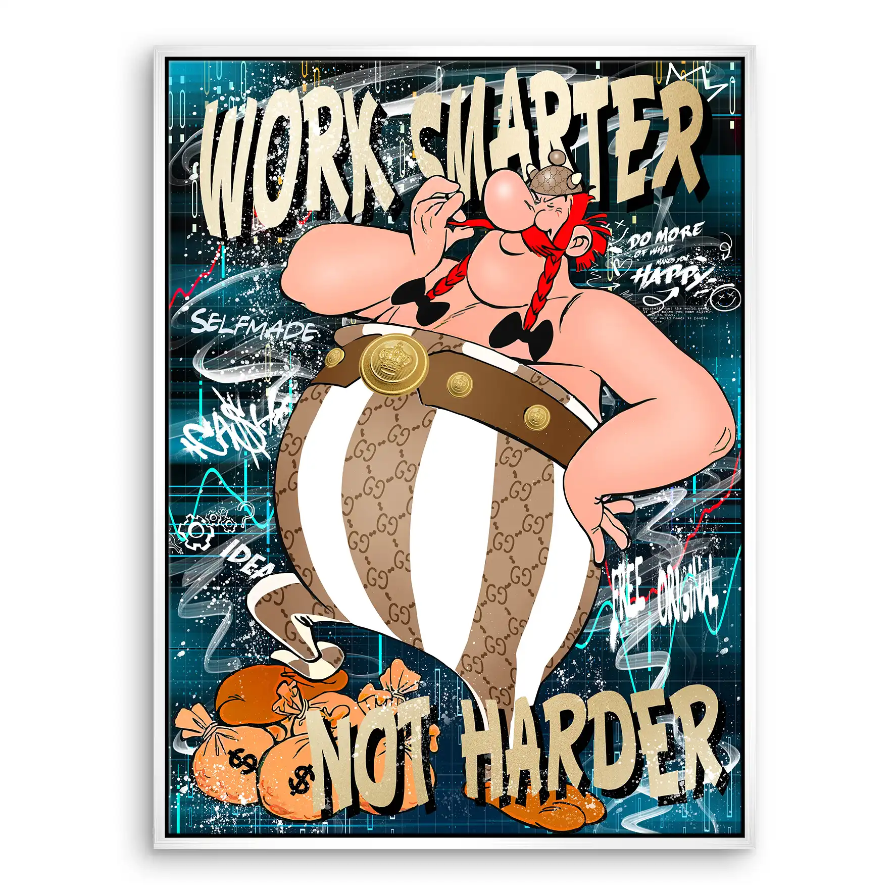 Obelix Work Smarter Leinwand Bild INGALERIE