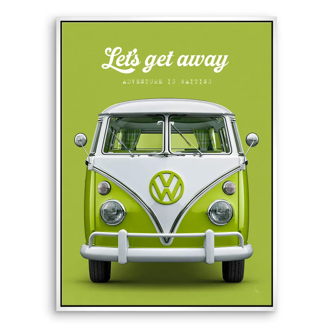 Green VW Bulli Leinwand Bild