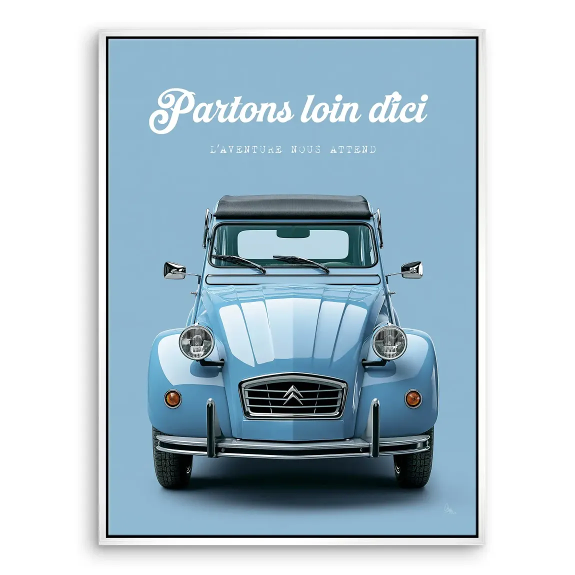Citroen 2CV Bleu Leinwand Bild